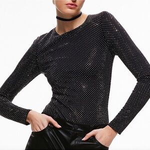 alice + olivia 
Taeyn rhinestone-embellished bodysuit
